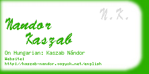 nandor kaszab business card