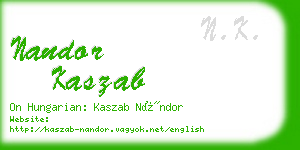 nandor kaszab business card